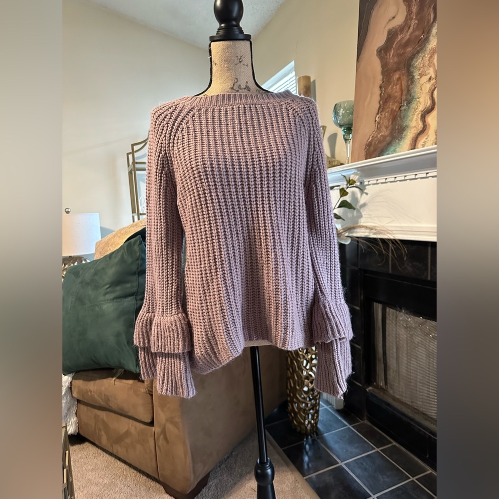 Lavender Bell Sleeve Sweater